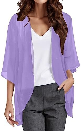 Womens Elegant Puff Sleeve Chiffon Loose Cover Up Casual Blouse Tops Heavy Mens Sweaters