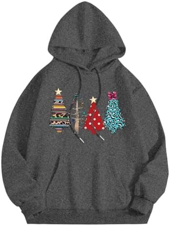 Christmas Fashion Casual Loose Women's Printed Sports Hoodie Hoodie Half Zipper Jacket Women