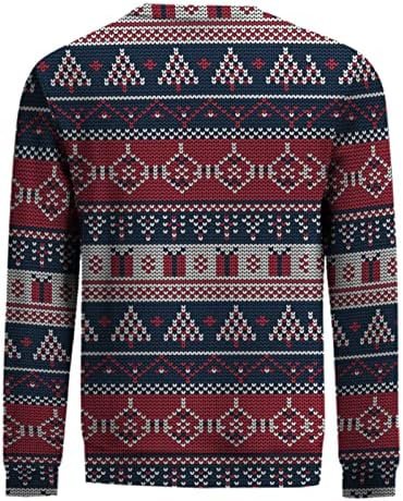 Men Women Winter Christmas Top Blouse Warm Stylish Print Long Sleeved Sweatshirt Casual Amusing Print Blouse