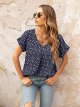 Summer Blouses for Women Elegant Casual V Neck Chiffon Blouses Tops Shirts