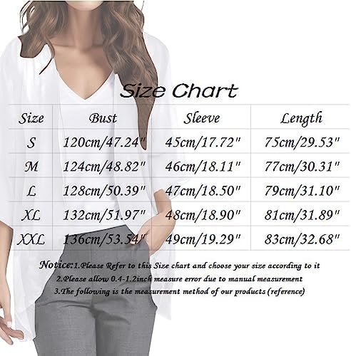 Womens Elegant Puff Sleeve Chiffon Loose Cover Up Casual Blouse Tops Heavy Mens Sweaters