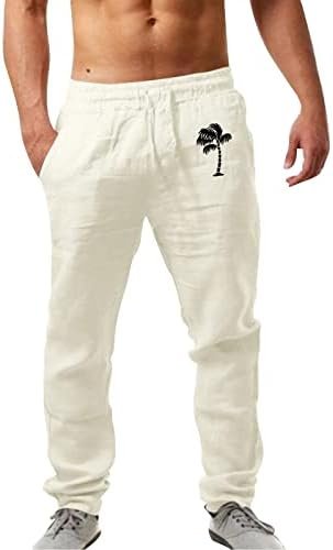 Mens Fashion Casual Printed Pocket Lace Up Pants Large Size Pants Mens Sports Pants