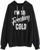 Women's Hoodie Letter Print Long Sleeve Hooded Sweatshirt Pullover Top