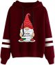 Christmas Long Women's Top Gnome Hooded Sweatshirt Printed Sleeve Women's Womens Pullover Hoodie Sweatshirt Dress