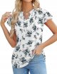 Womens Tops Dressy Casual Cute Ruffle Short Sleeve Blouses V Neck Work Shirts