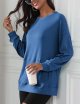 Womens Casual Shirts Long Sleeve Loose Fit Cute Pullover Tops with Pocket