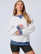 Womens Color Block Long Sleeve Oversized Loose Cozy Soft Fall Pullover Sweatshirts Clothes