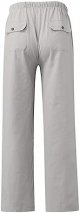 Men's Elastic Pants Solid Color Breathable Cotton Linen Loose Casual Pants Mens Workout Pants with Pockets