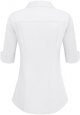 Womens 3/4 Sleeve Button Down Shirt Slim Fit Work Blouses Cotton Dress Shirts Office Tops