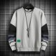 Mens Fashion Leisure Simple Autumn And Winter Leisure Threaded Neckline Raglan Sleeve Pullover Sweater Long