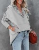 Womens Oversized Hoodies and Sweatshirt V Neck Button up Loose Fit Shirt 2022 Fall Fashion