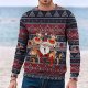 Men Women Winter Christmas Top Blouse Warm Stylish Print Long Sleeved Sweatshirt Casual Amusing Print Blouse