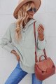 Women Casual Button V Neck Hoodies Oversized Pullover Sweatshirt Hooded Tops with Pockets