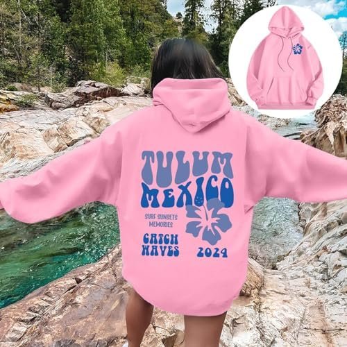 Women's Hoodies Cute Printed Letters Long Sleeve Drawstring Pullover for Teen GirlsLoose Sweatshirt with Pockets